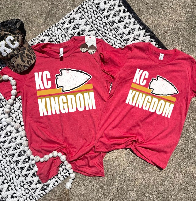 KC Arrowhead Kingdom Heather Red Tee