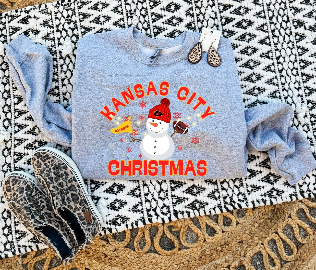 Kansas City Christmas Snowman Sports Grey Option