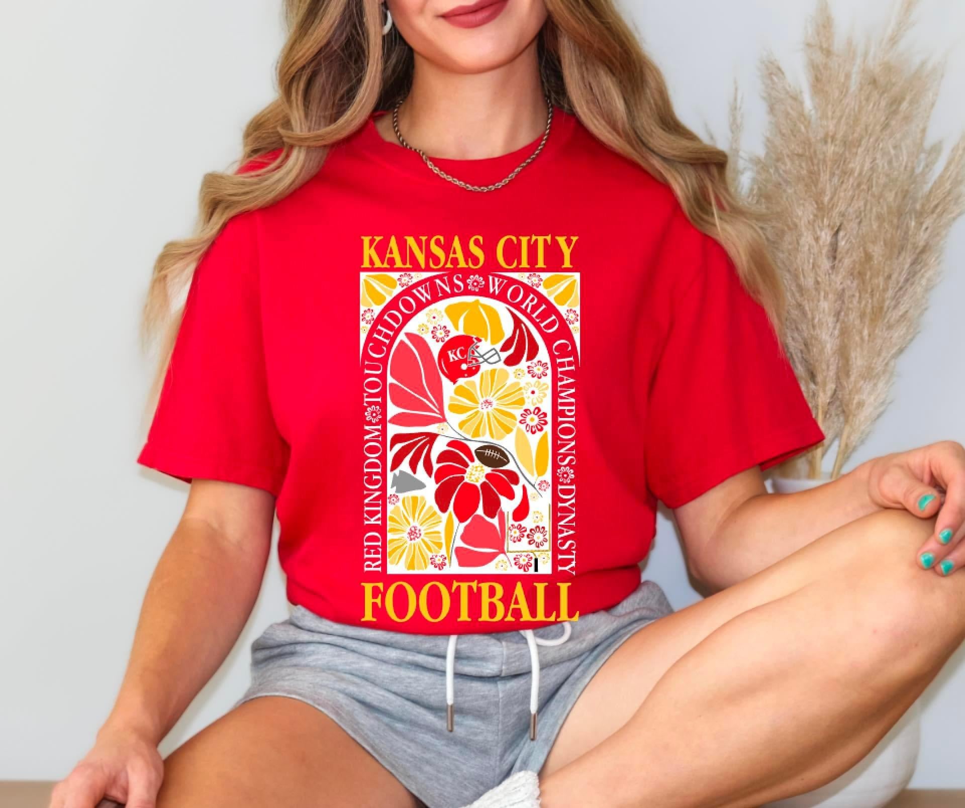 Kansas City Arch Football List Red Tee