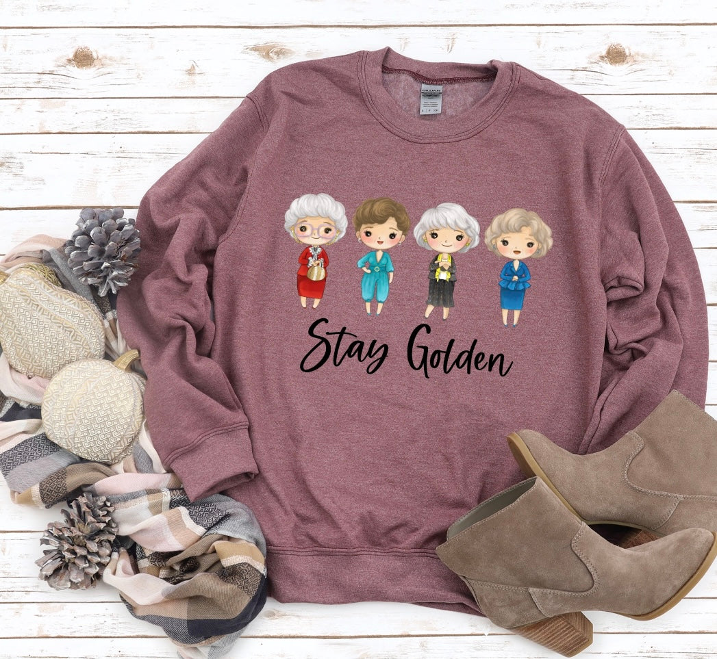 Stay Golden Emoji Heather Maroon Sweatshirt