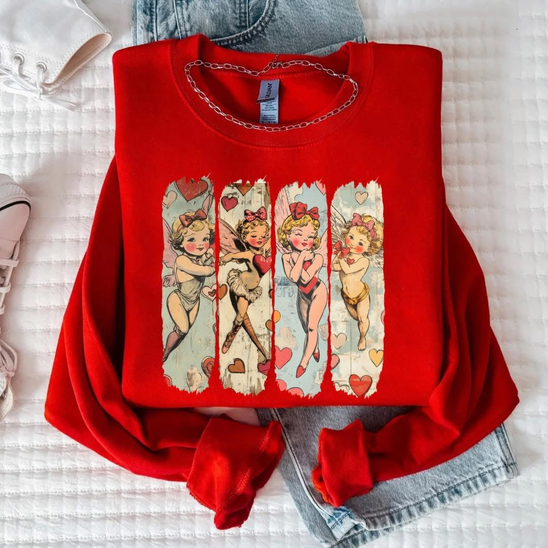 Cupid Hearts Red Sweatshirt