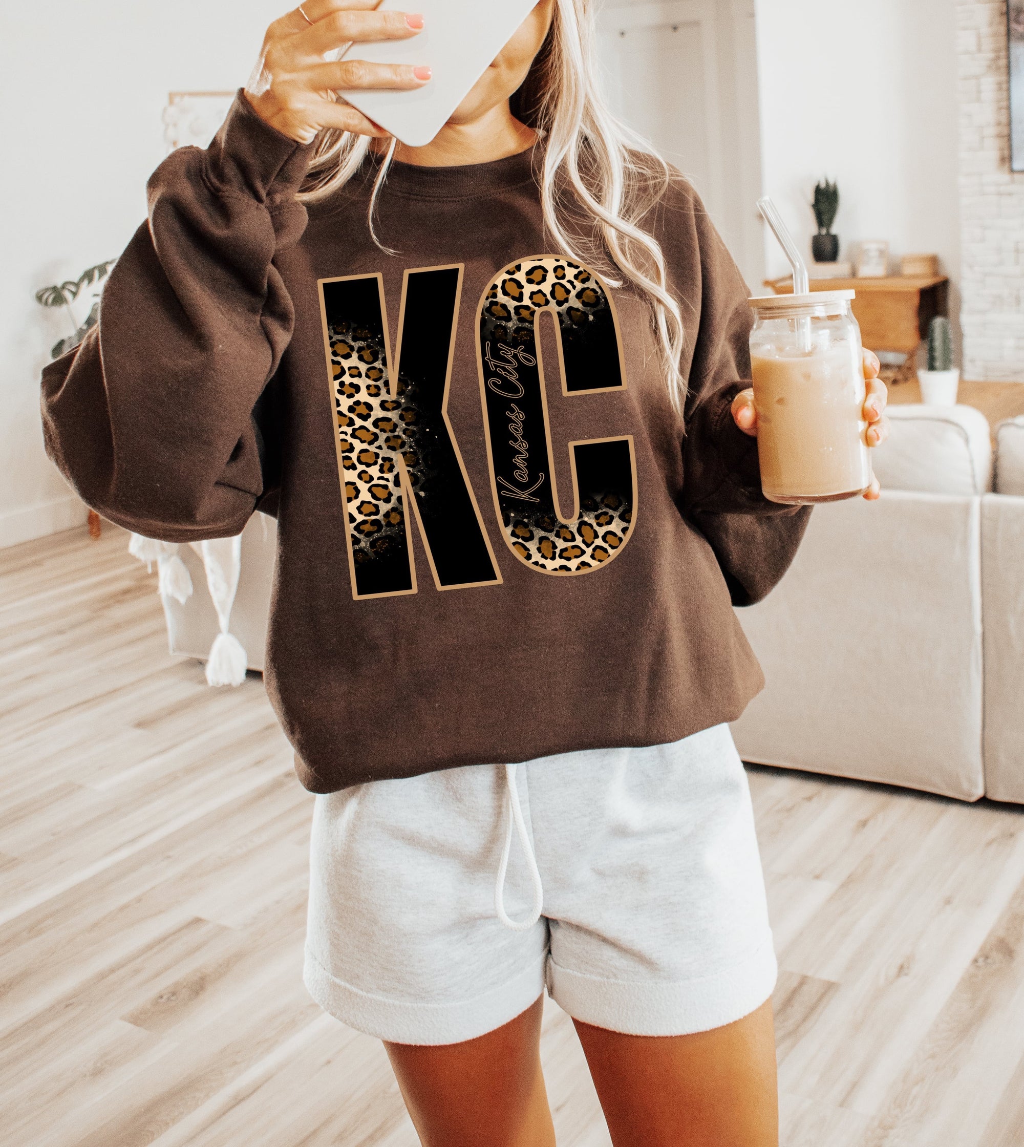 **DEAL OF THE DAY** Kansas City Natural Leopard KC Chocolate Sweatshirt