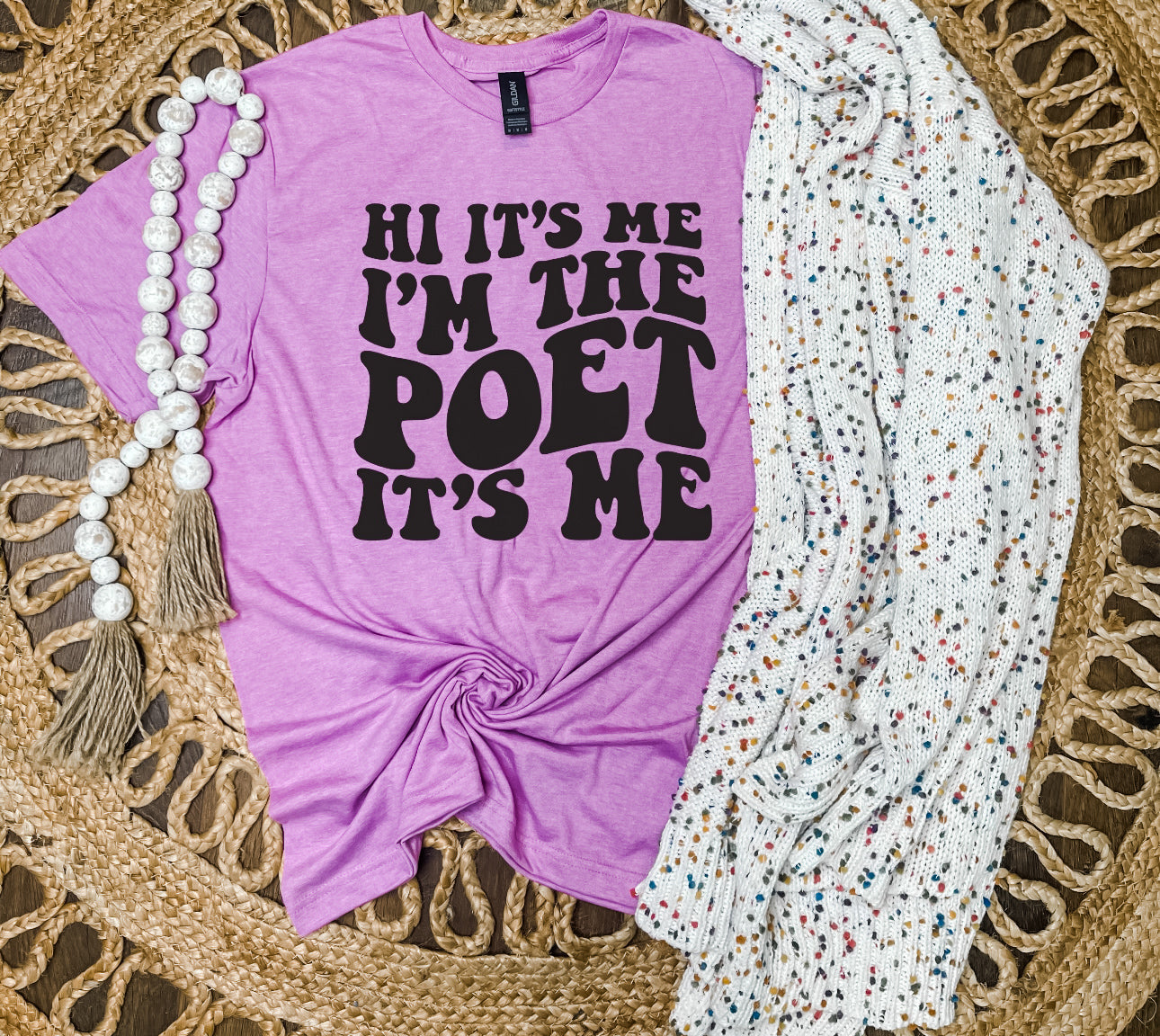 I'm The Poet Heather Orchid Tee