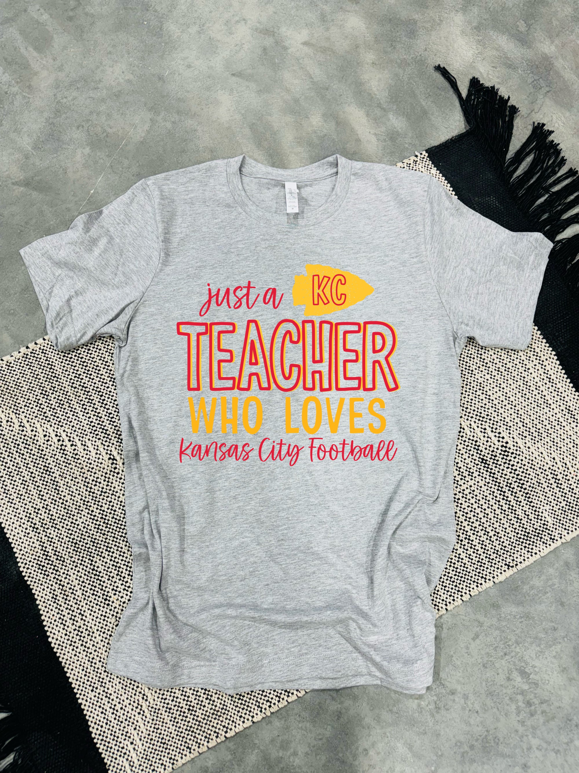 Just A KC Teacher Heather Grey Tee