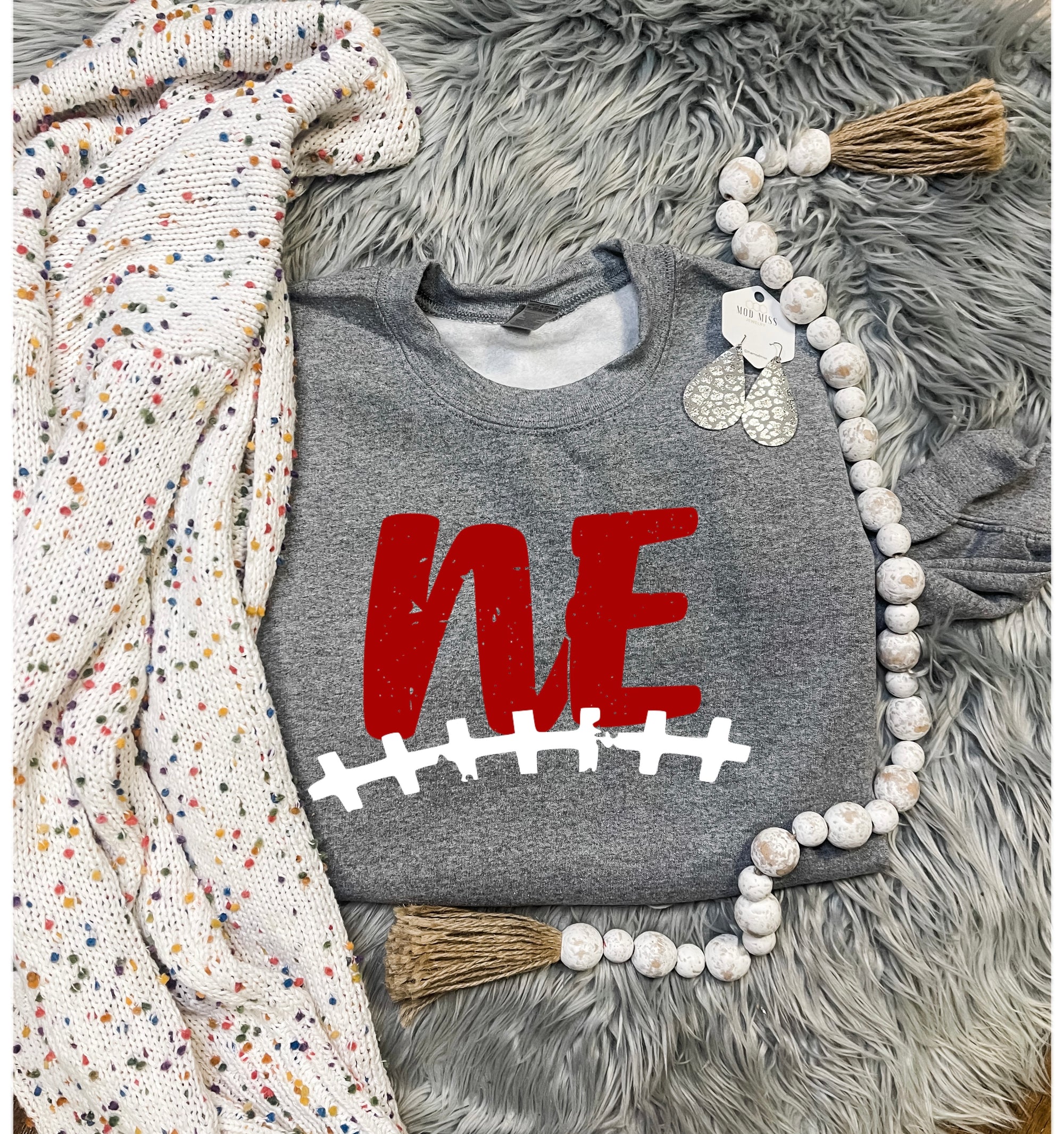 NE Football Stitching Dark Grey Sweatshirt