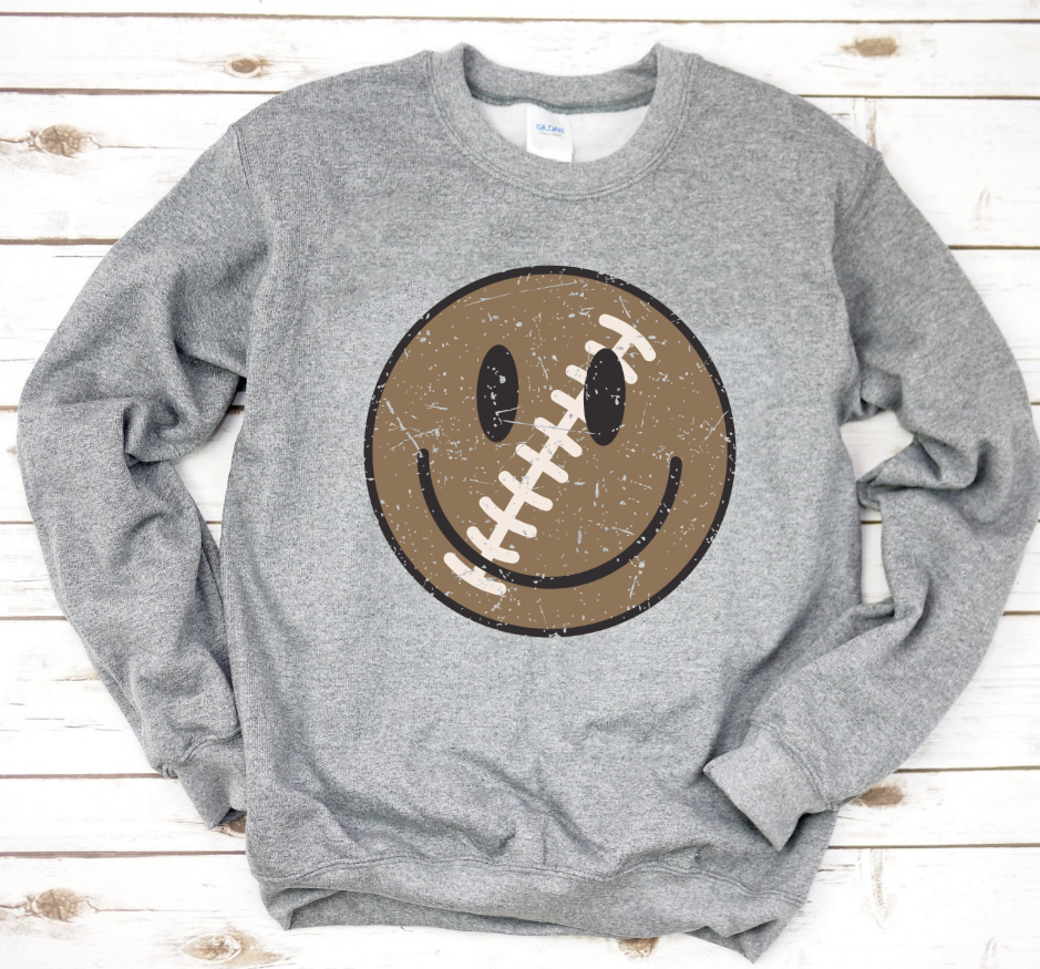 Football Smiley Sports Grey Sweatshirt