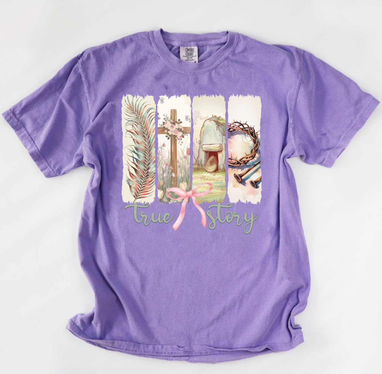 4 Picture True Story Easter Violet Tee