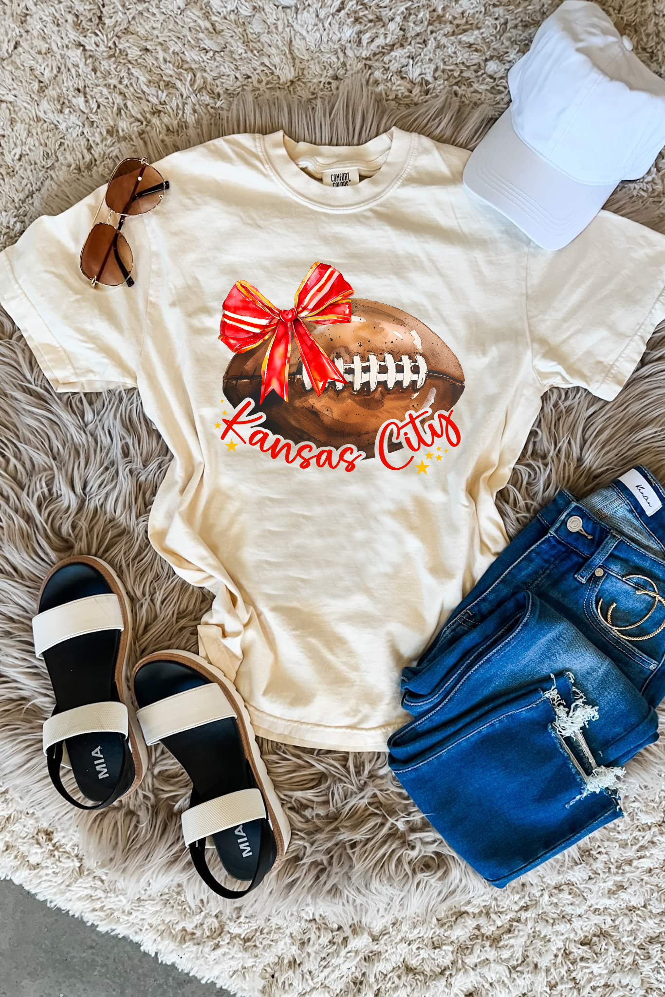 Coquette Football Kansas City Ivory Tee