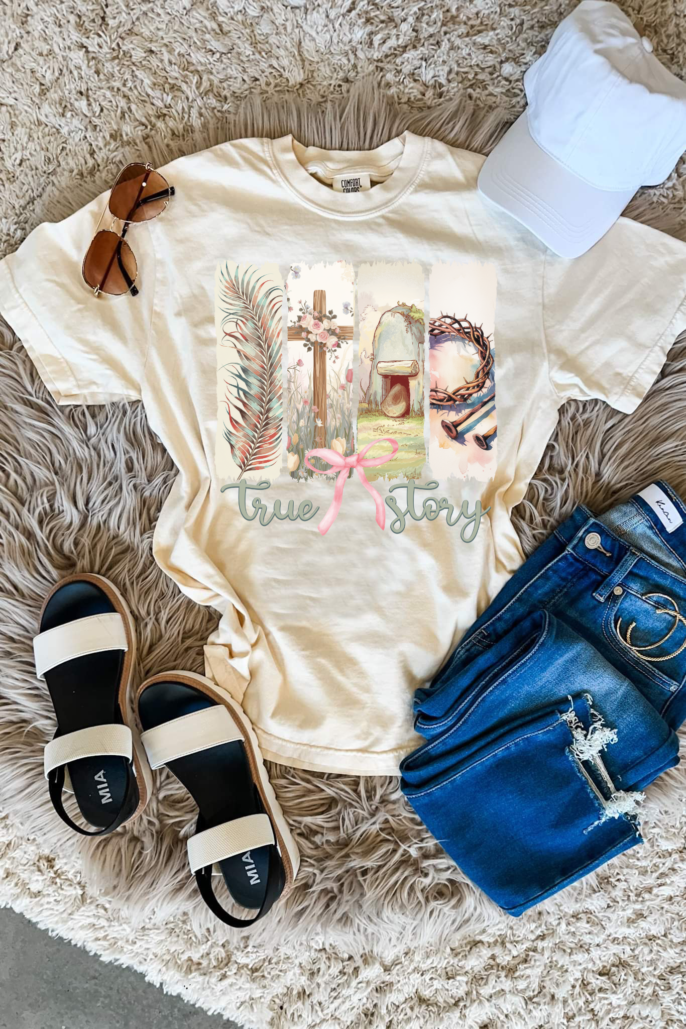 4 Picture True Story Easter Ivory Tee