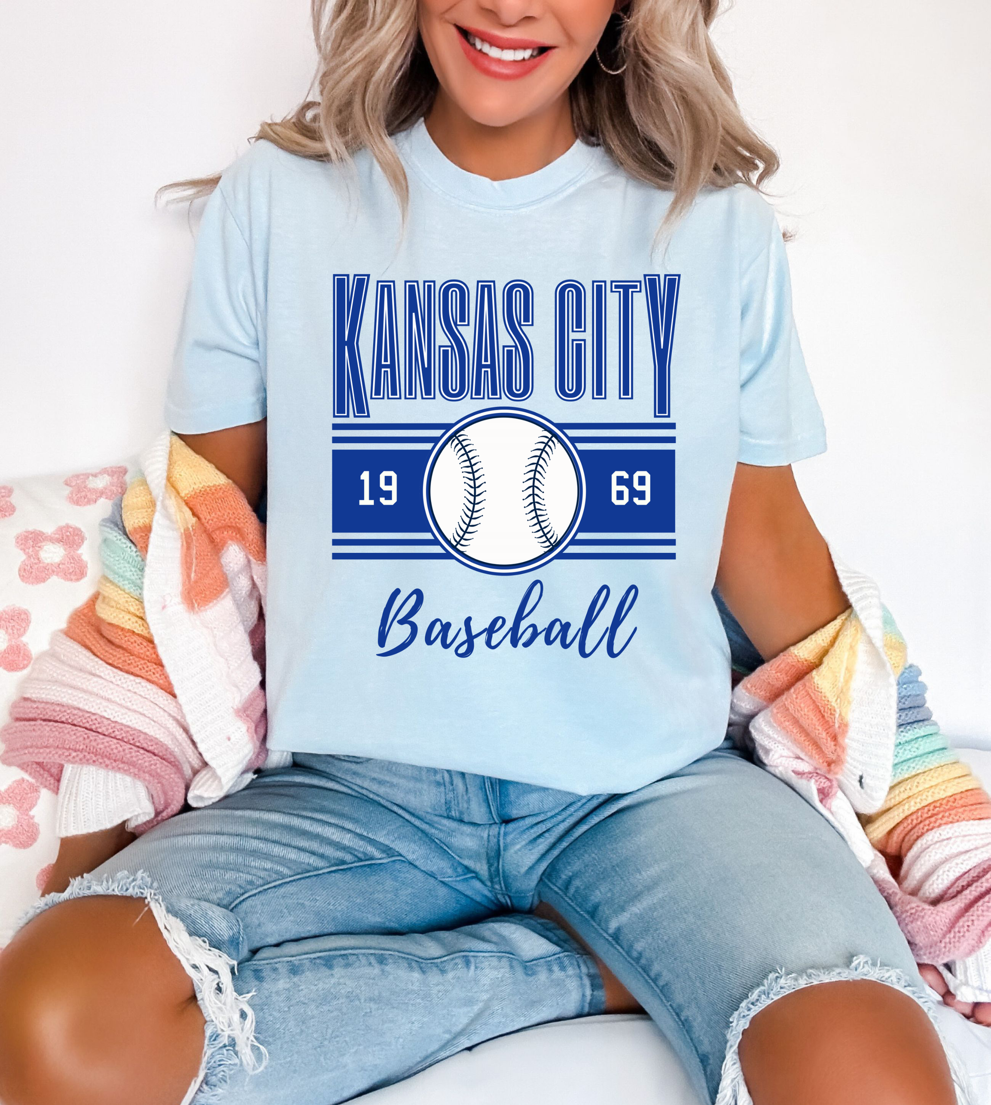 Kansas City Baseball Est 1969 Chambray Tee