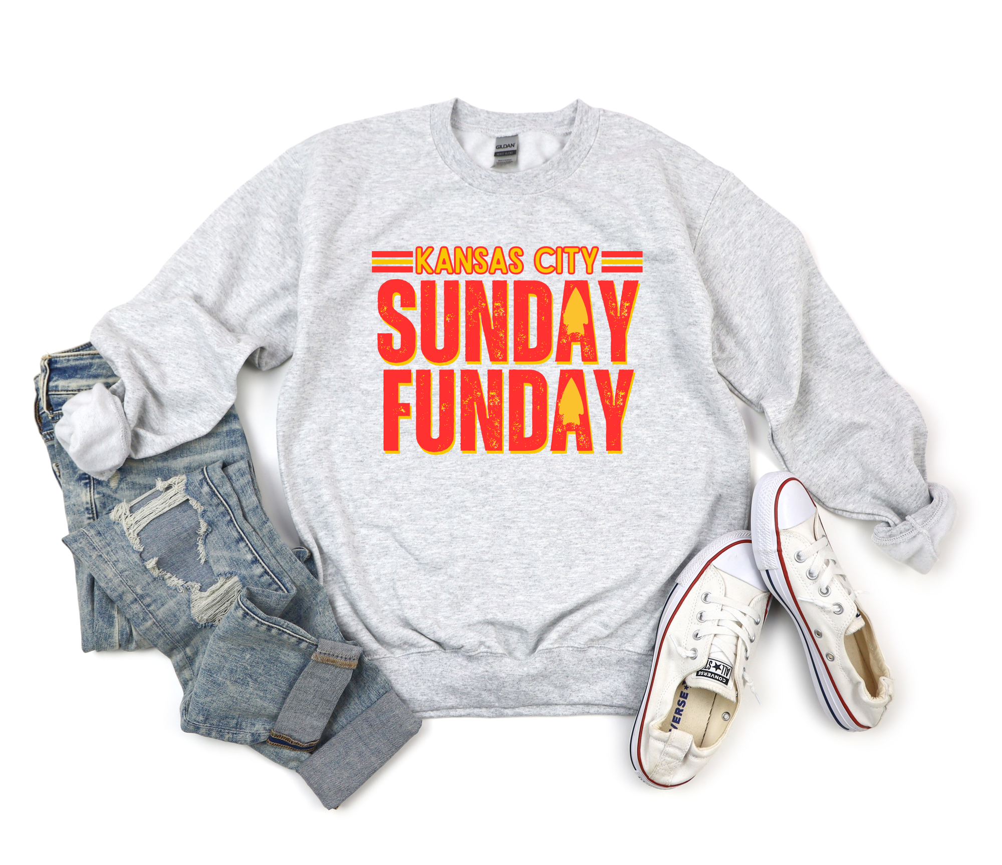 Red & Gold Sunday Funday Ash Sweatshirt