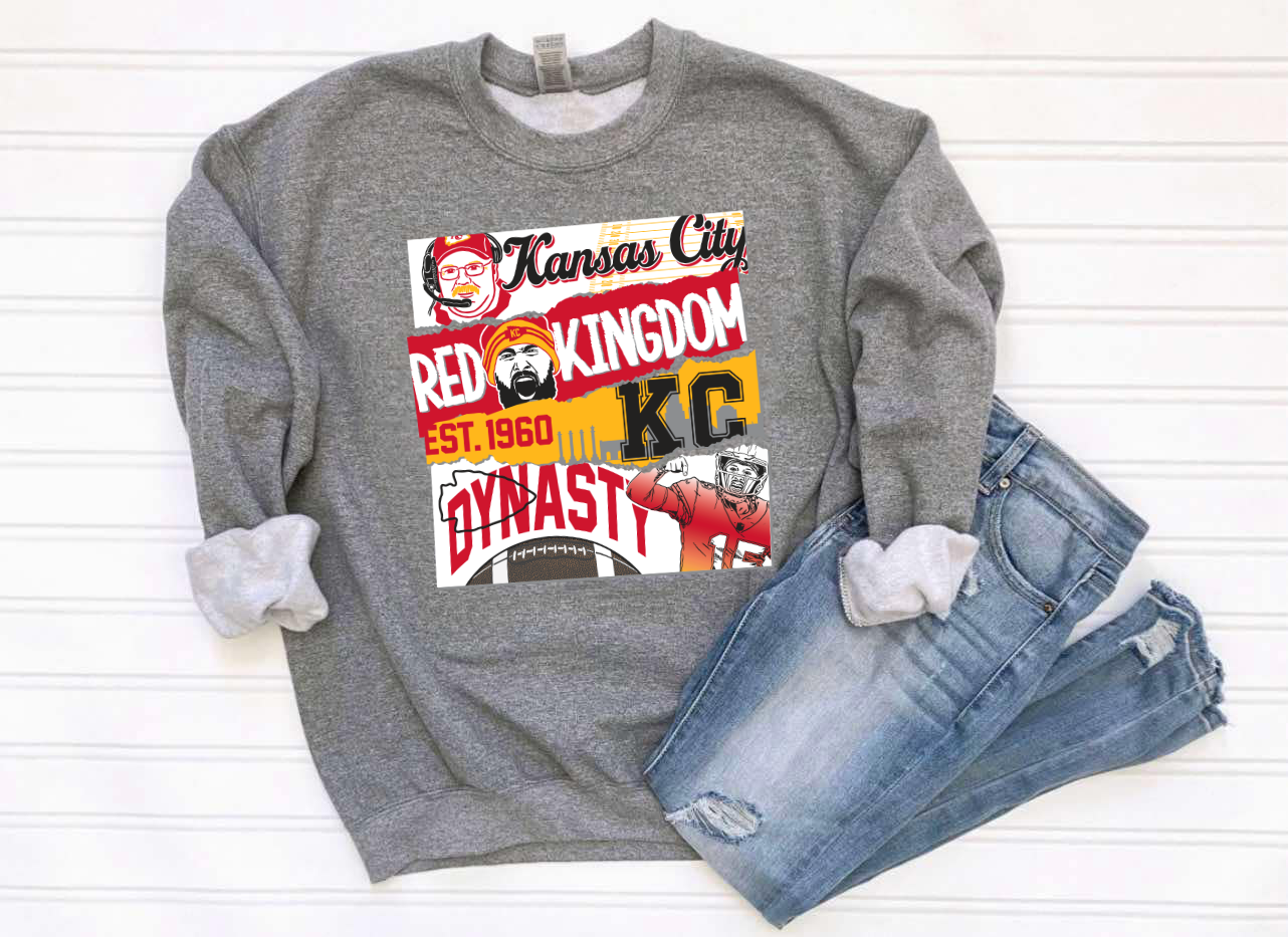 **HALFTIME DEAL** KC Poster Heather Graphite Sweatshirt