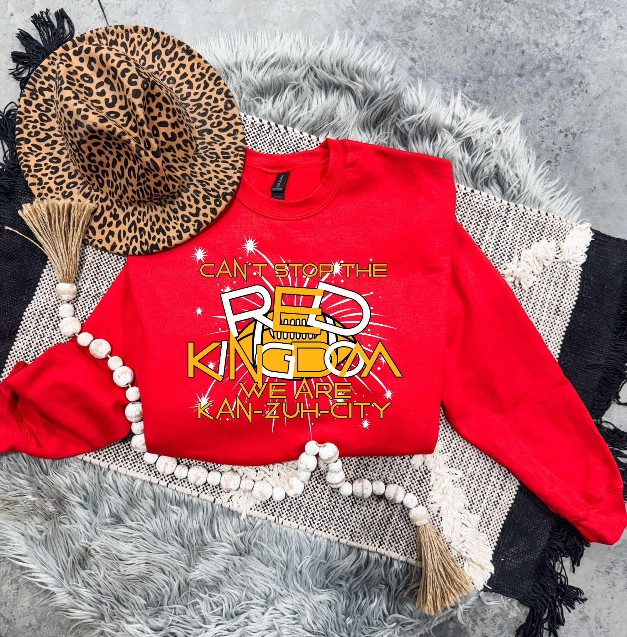 Gold & White Can't Stop The Red Kingdom Red Sweatshirt