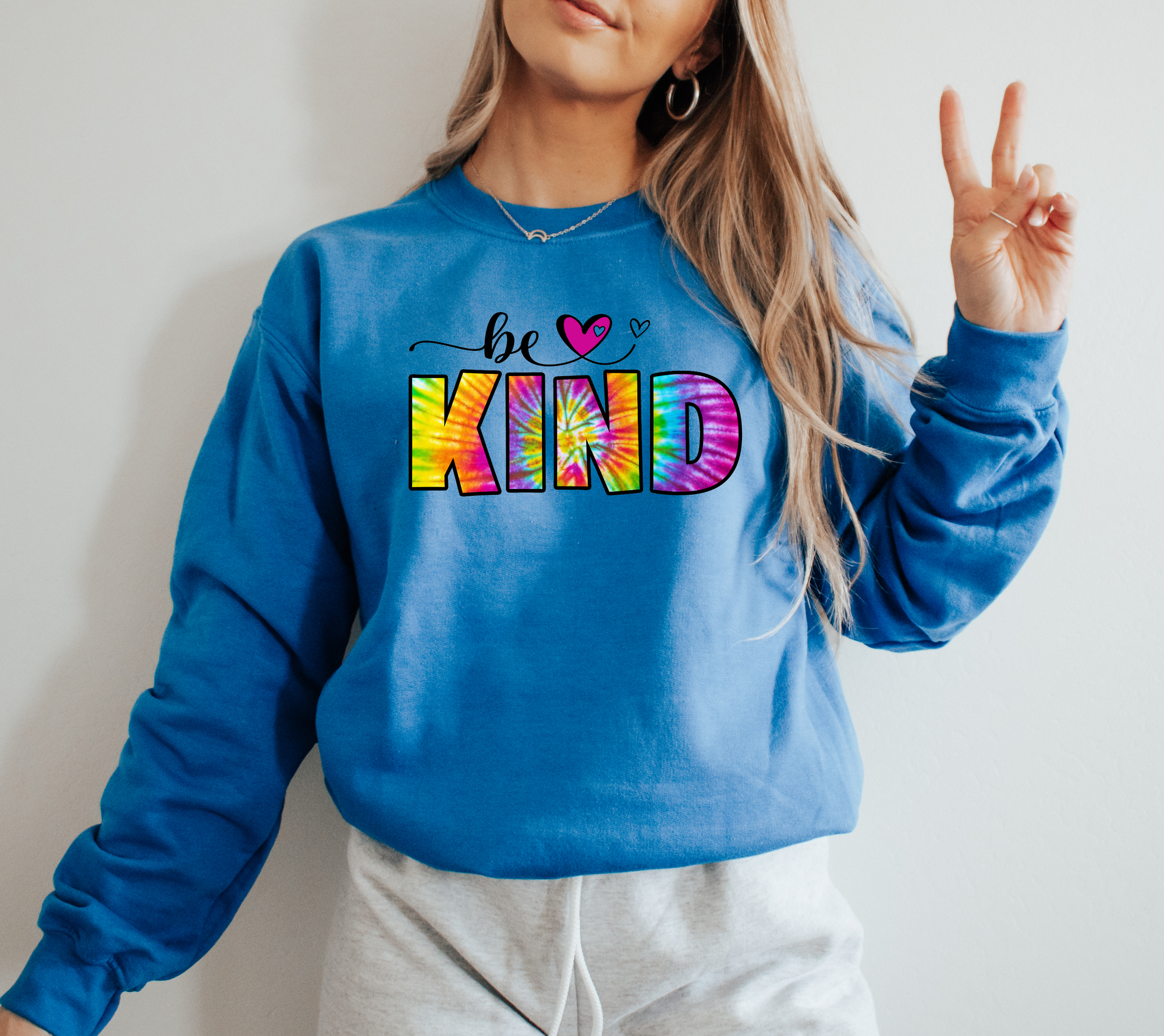 **DEAL OF THE DAY** Be Kind Tie Dye Royal Blue Sweatshirt