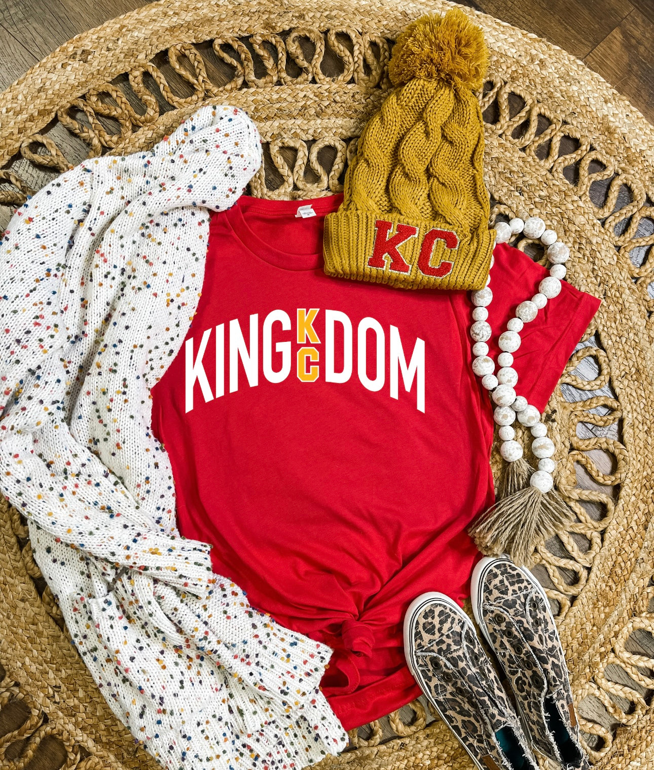 White & Gold Kingdom KC Red Tee