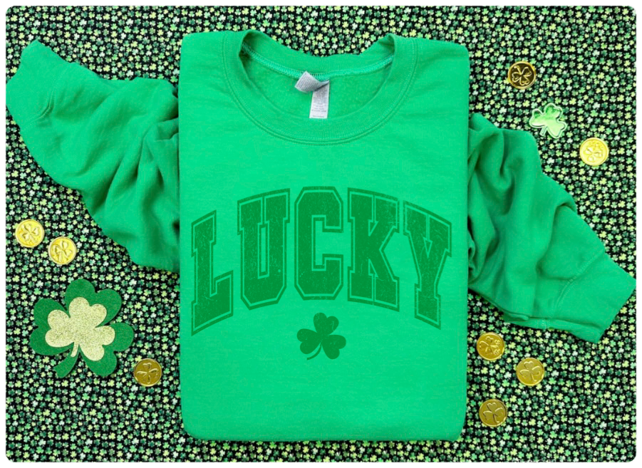 Green Lucky Shamrock Green Sweatshirt