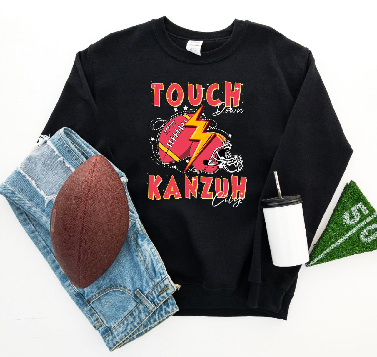 **HALFTIME DEAL** Collage Touchdown Kanzuh City Black Sweatshirt