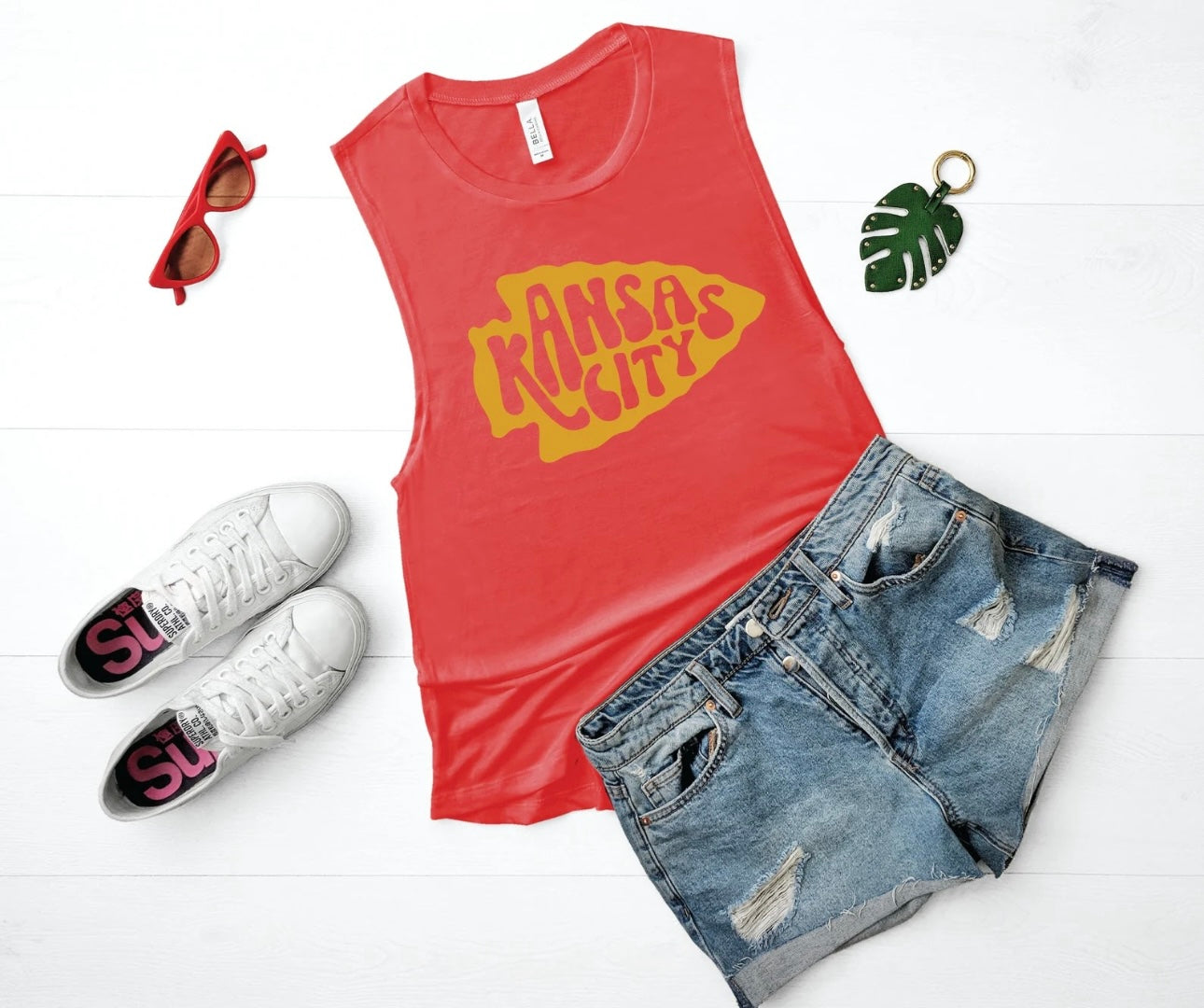 Gold Arrowhead Kansas City Red Tank Top