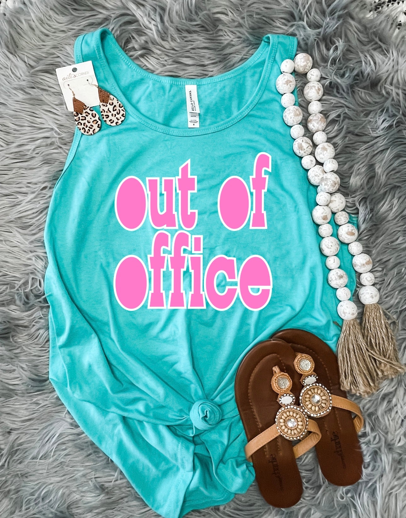 Out Of Office Teal Tank Top