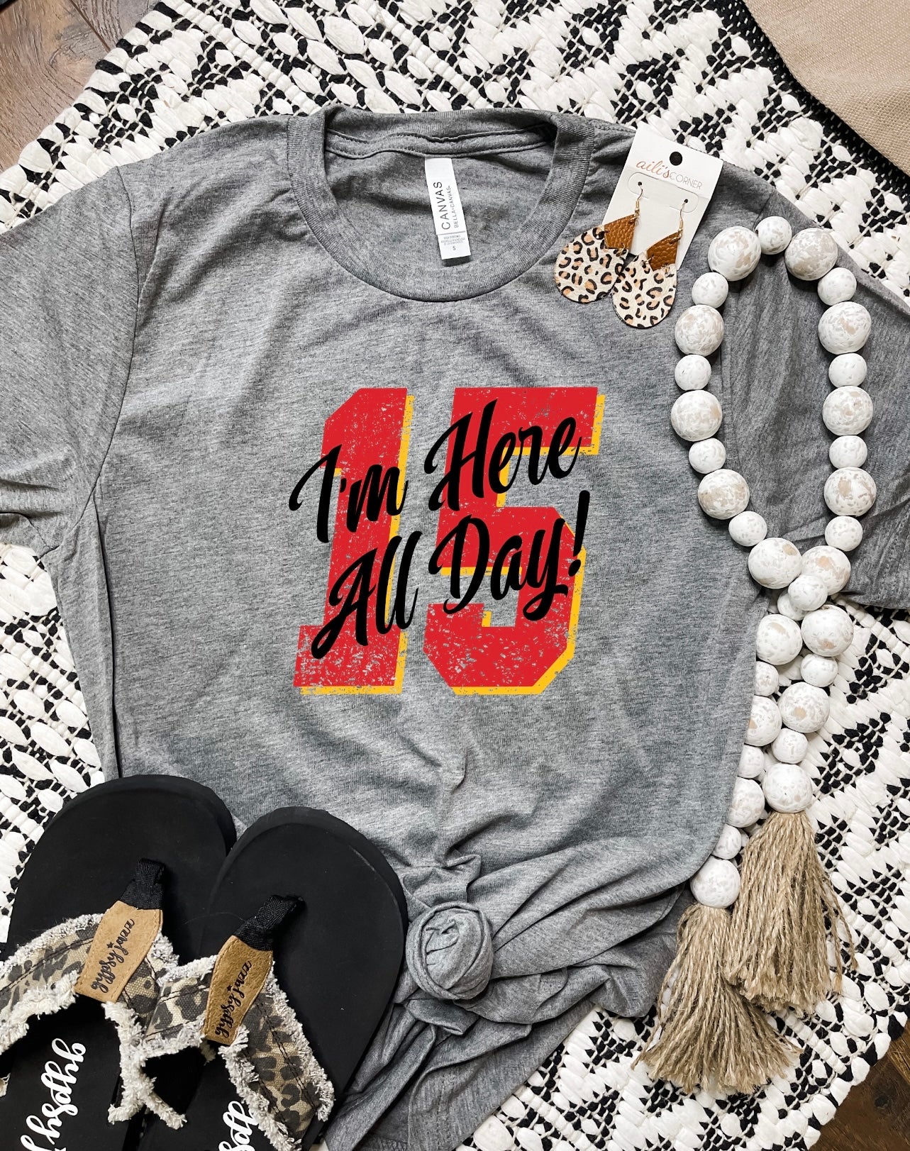 I'm Here All Day Charcoal Tee