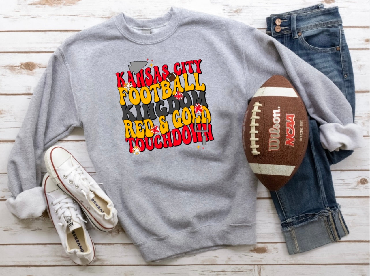 Kansas City Football & Leopard Helmet Sand Sweatshirt - Olive Street  Boutique