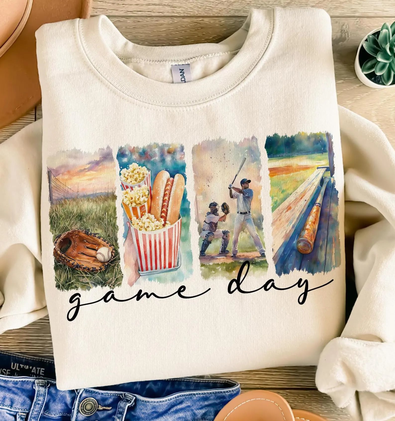 4 Pictures Game Day Sand Sweatshirt