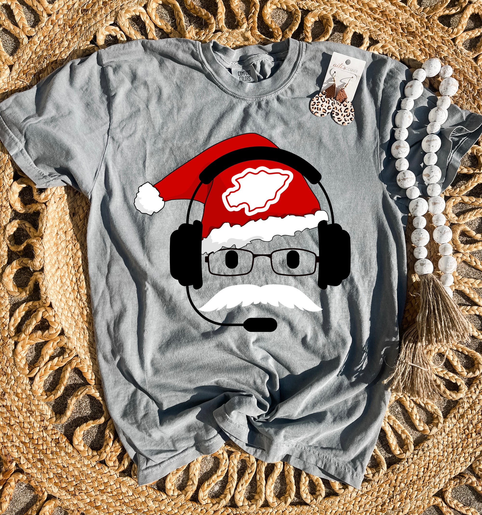 Santa Andy Grey Tee