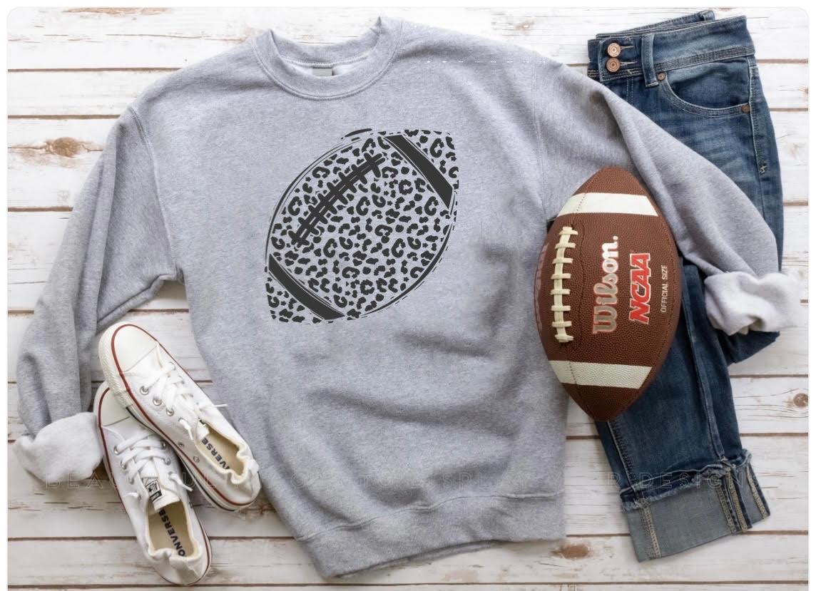 Charcoal Leopard Football Sports Grey Sweatshirt