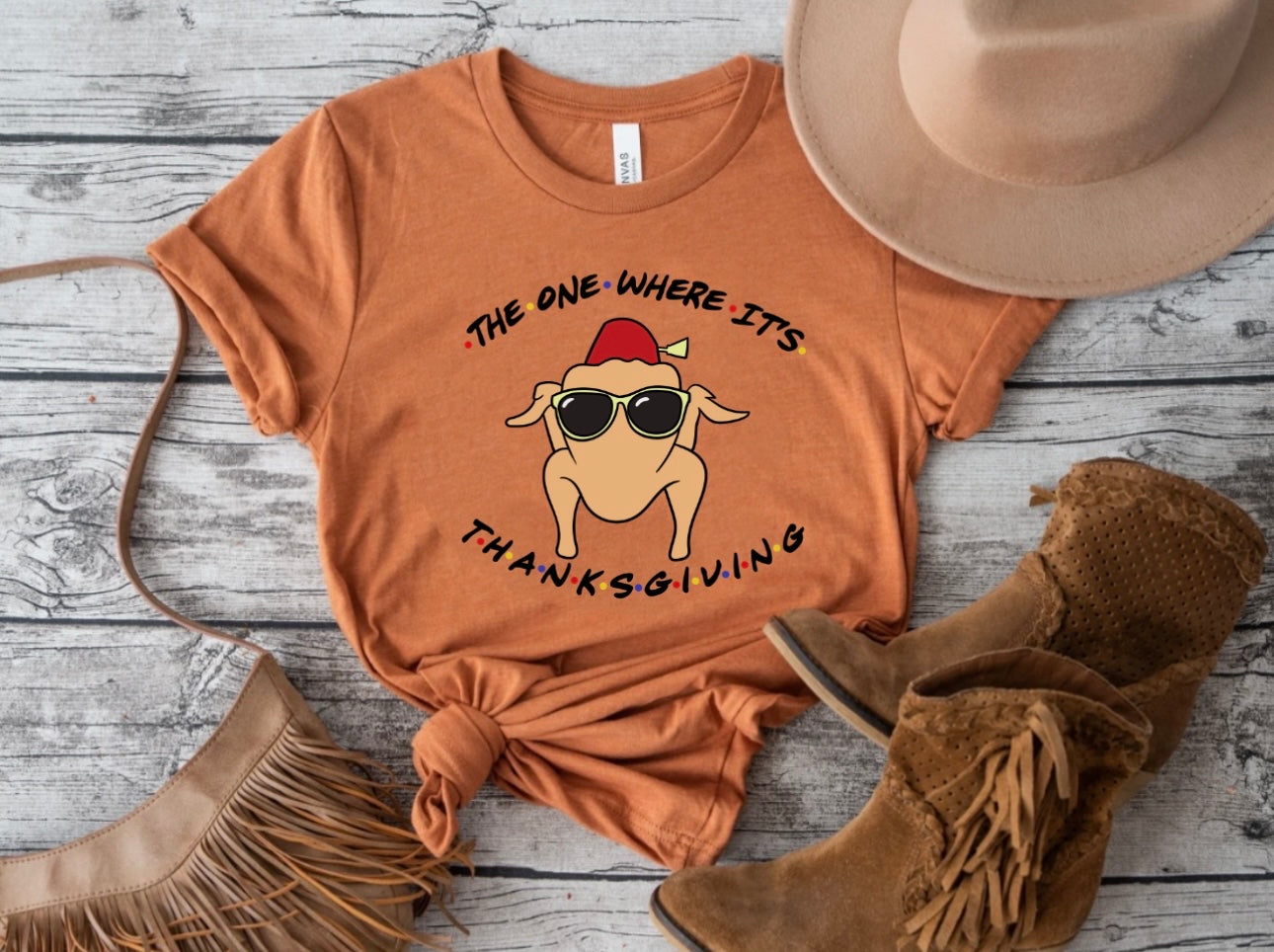 The One Where It's Thanksgiving Heather Autumn Tee