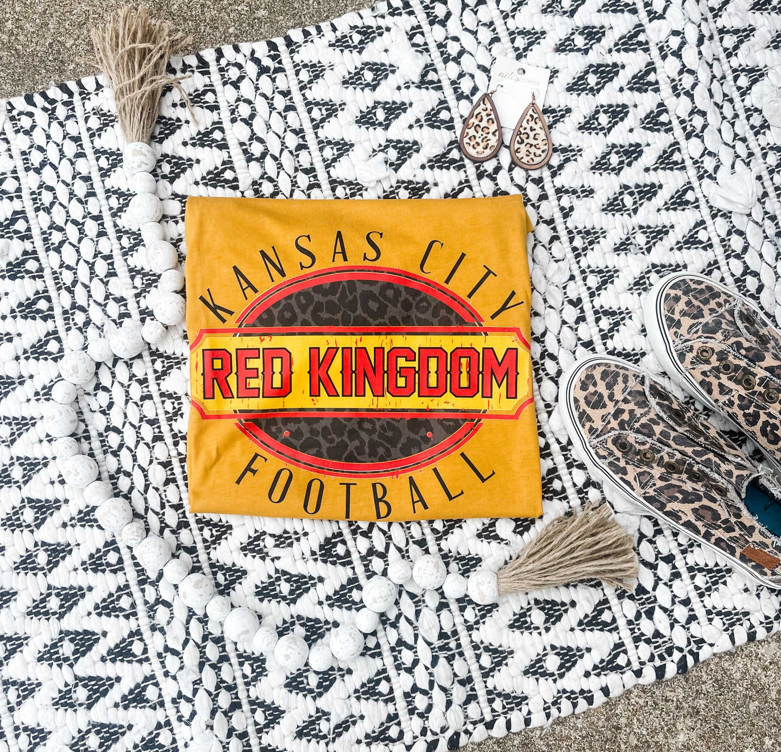 Sunday Funday Kansas City Heather Red Tee - Olive Street Boutique