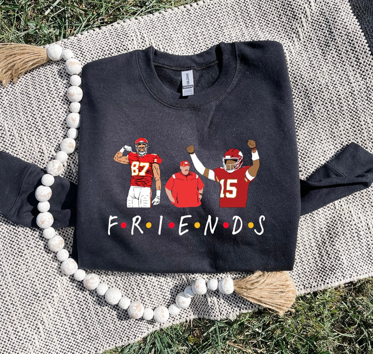 KC Friends White Ink Black Sweatshirt