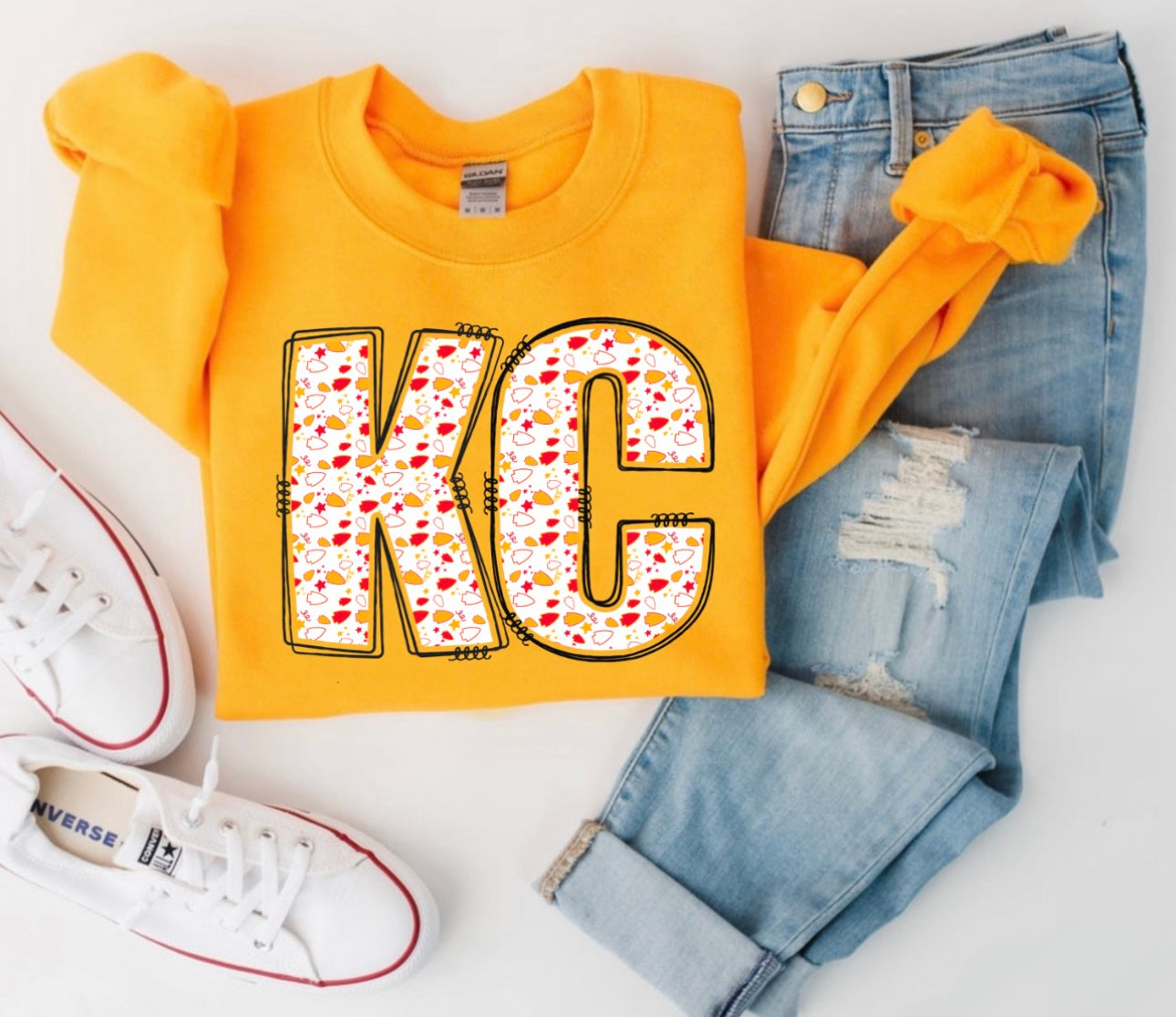 **HALFTIME DEAL** Mini Red & Gold Arrowheads KC Gold Sweatshirt