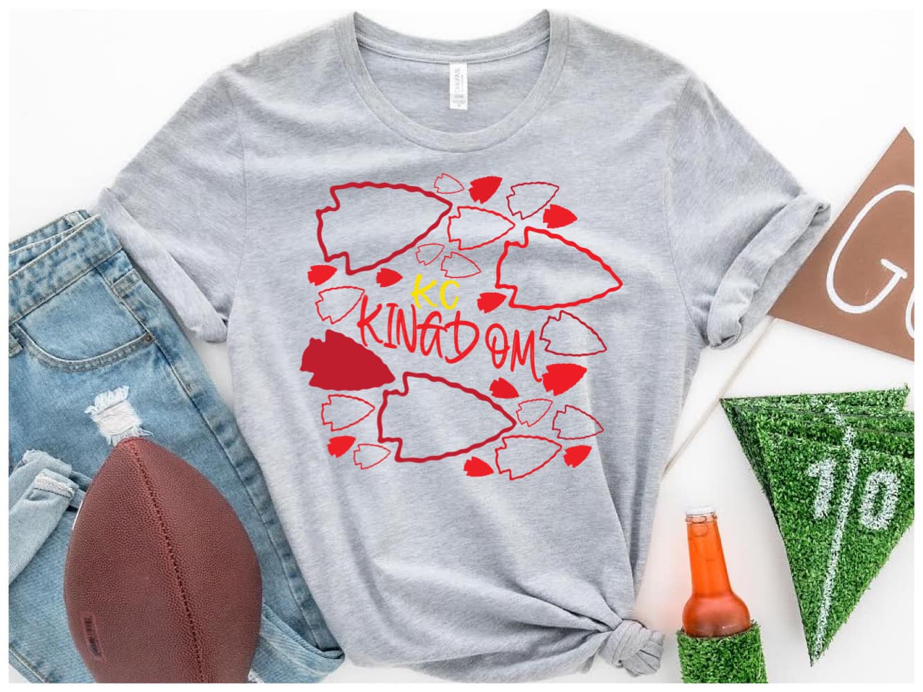 KC Kingdom Multi Arrowhead Heather Grey Tee