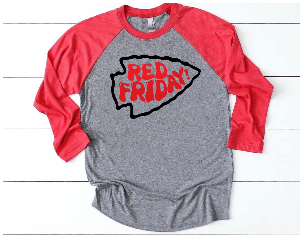 Red Friday Black Lined Arrowhead Raglan