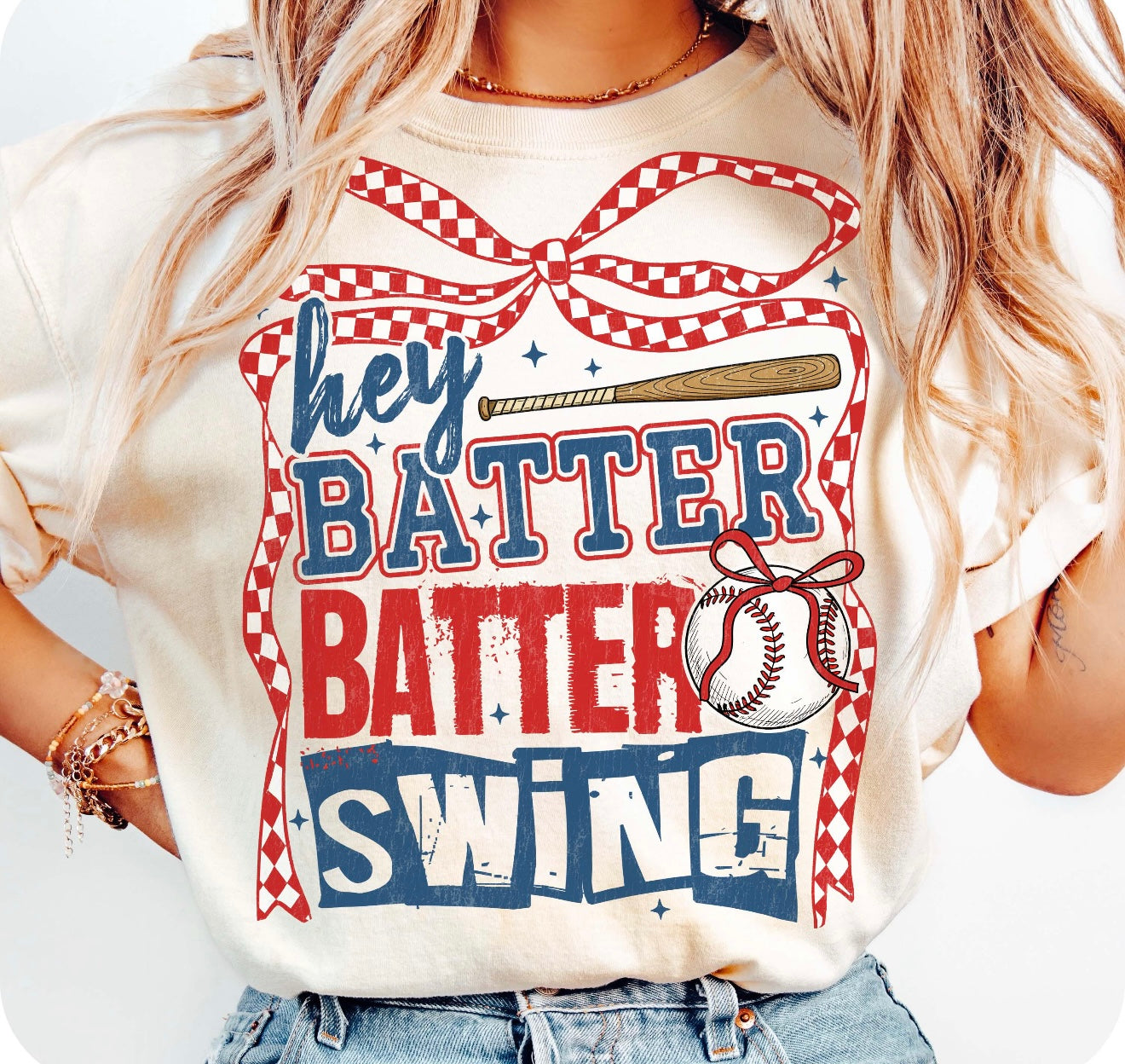 Hey Batter Batter Swing Natural Tee