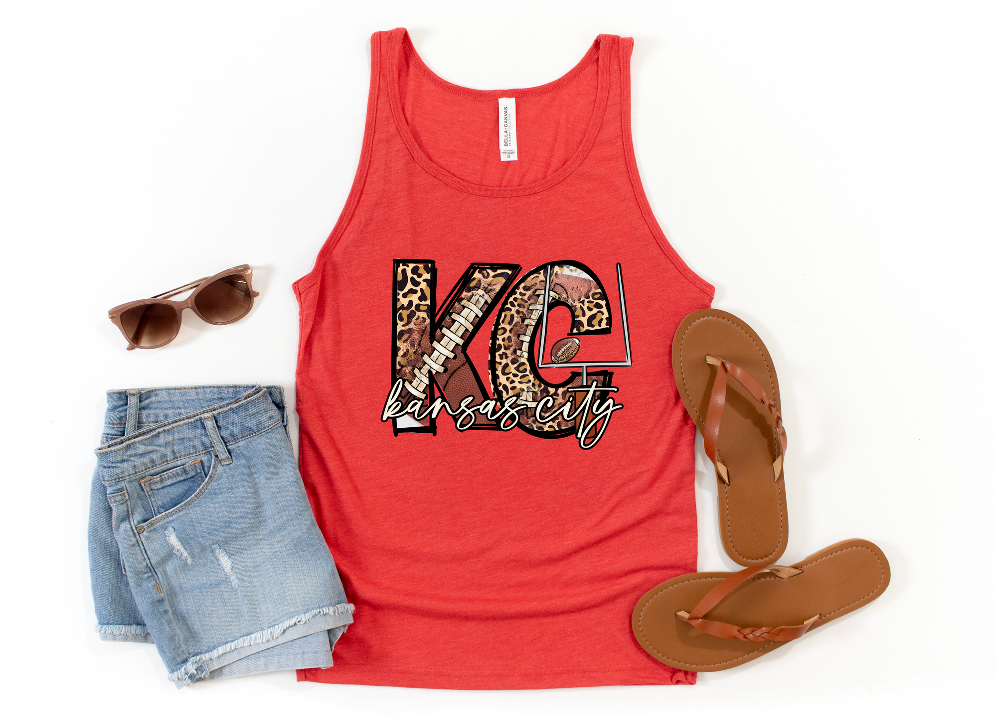 Football KC Kansas City Red Tank Top