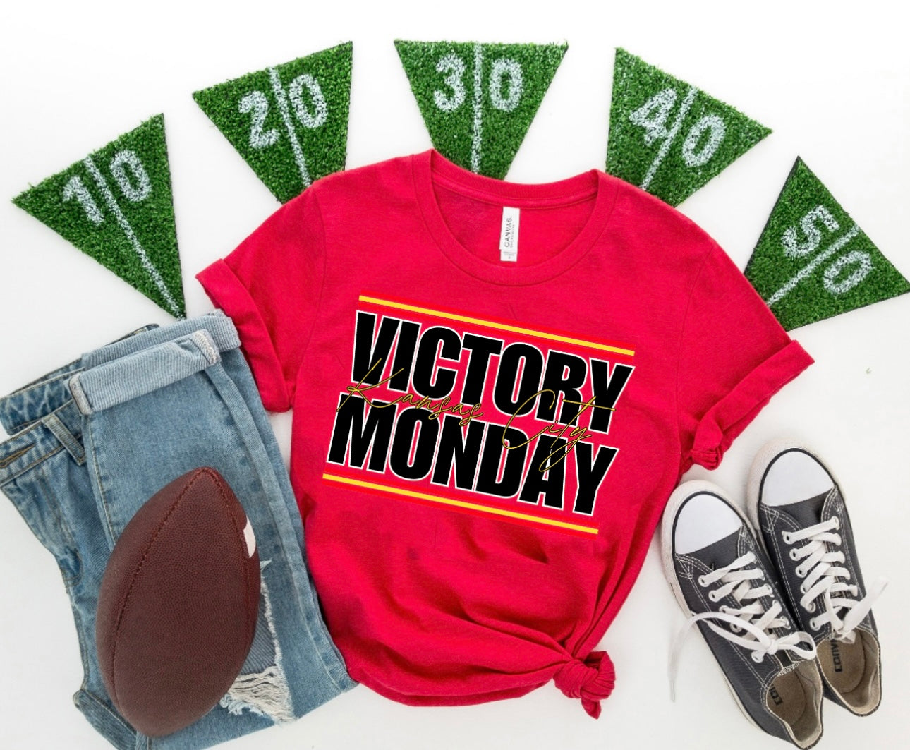 Black Victory Monday Red Tee