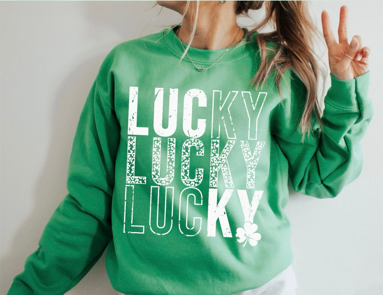 Lucky Repeat Green Sweatshirt