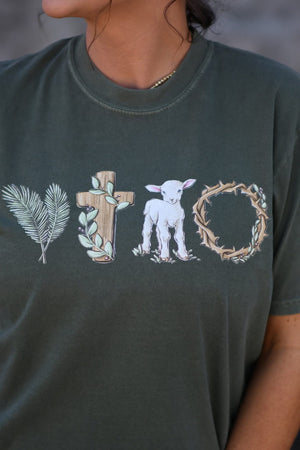 True Easter Meaning Moss Tee