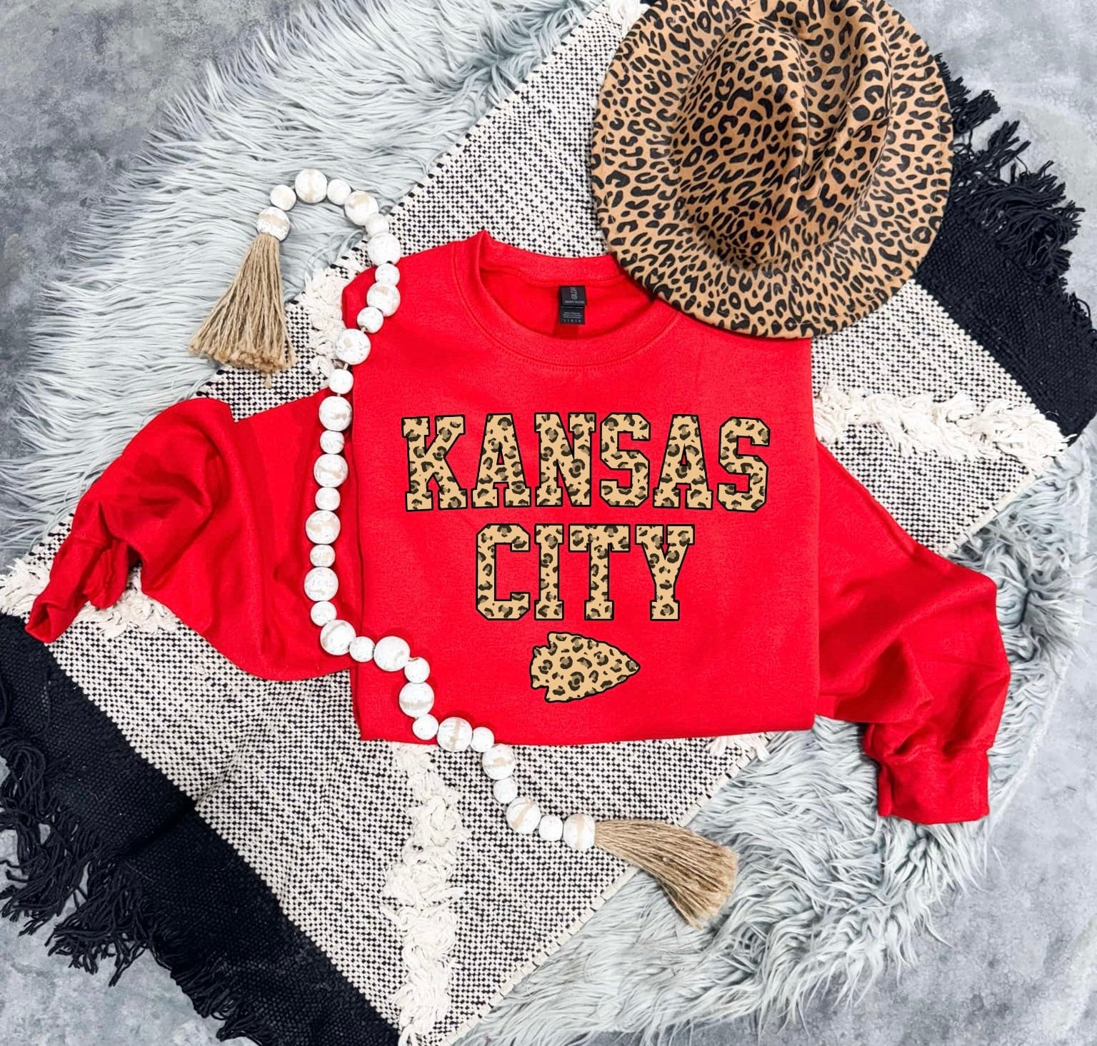 **HALFTIME DEAL** Cheetah Kansas City Arrowhead Red Sweatshirt