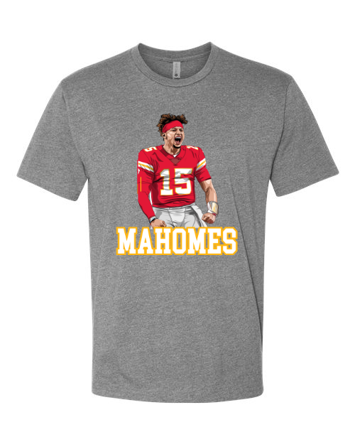 Mahomes Football Dark Heather Grey Tee