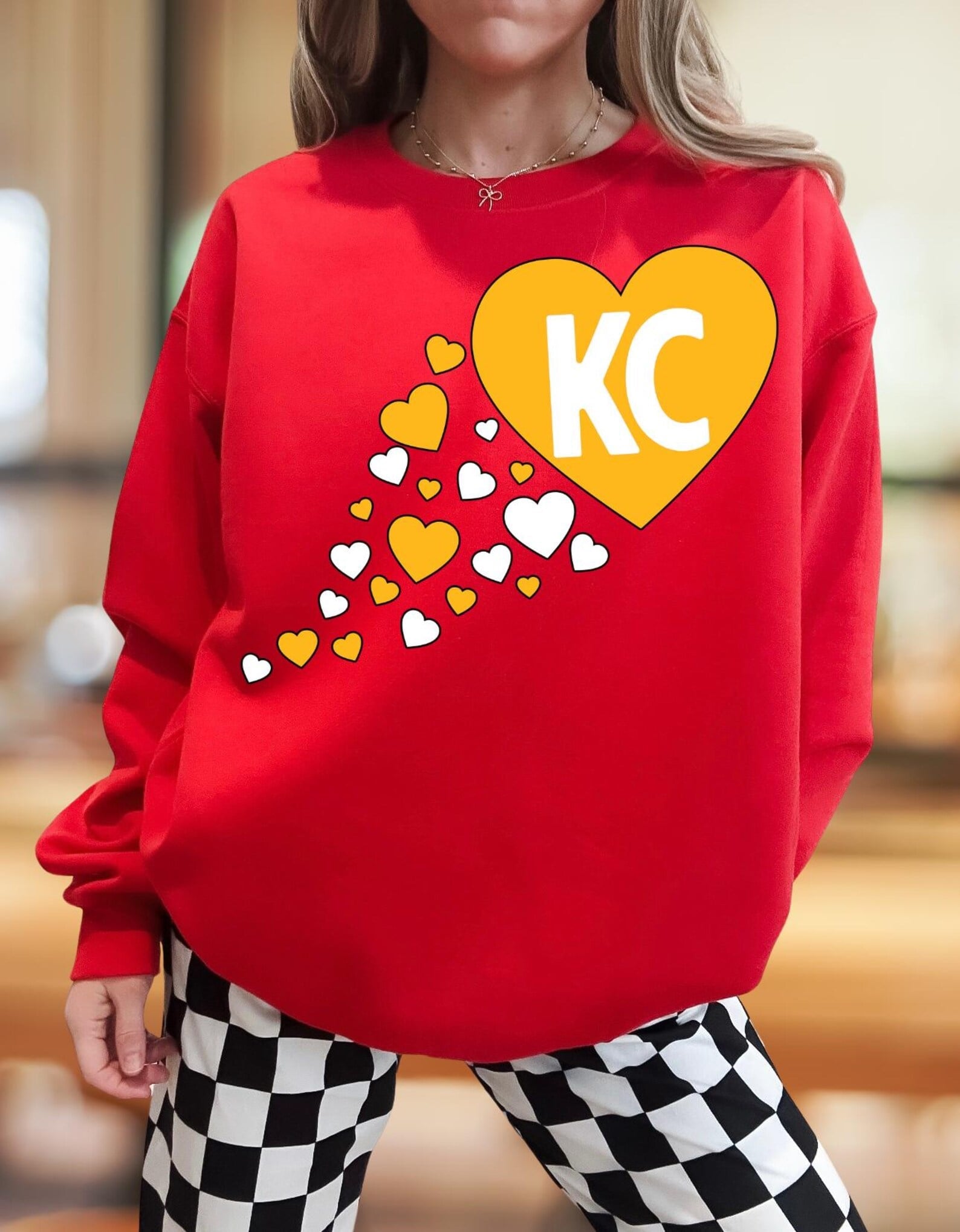 Kansas City Floating Hearts Red Sweatshirt