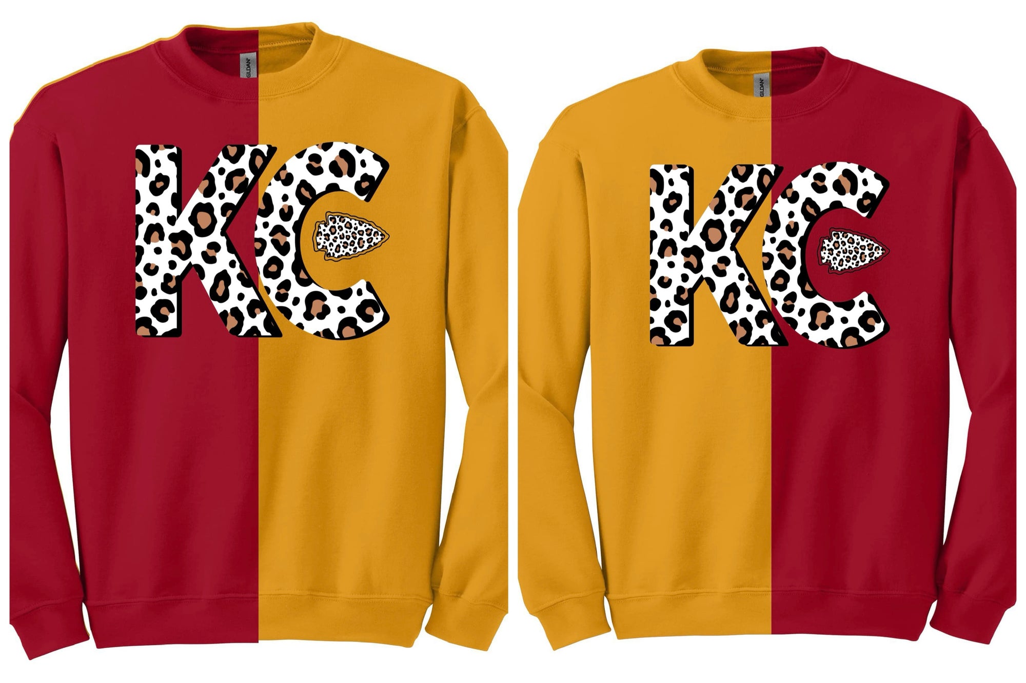 **PREORDER* Leopard Brown KC Arrowhead Sewn Split Sweatshirt