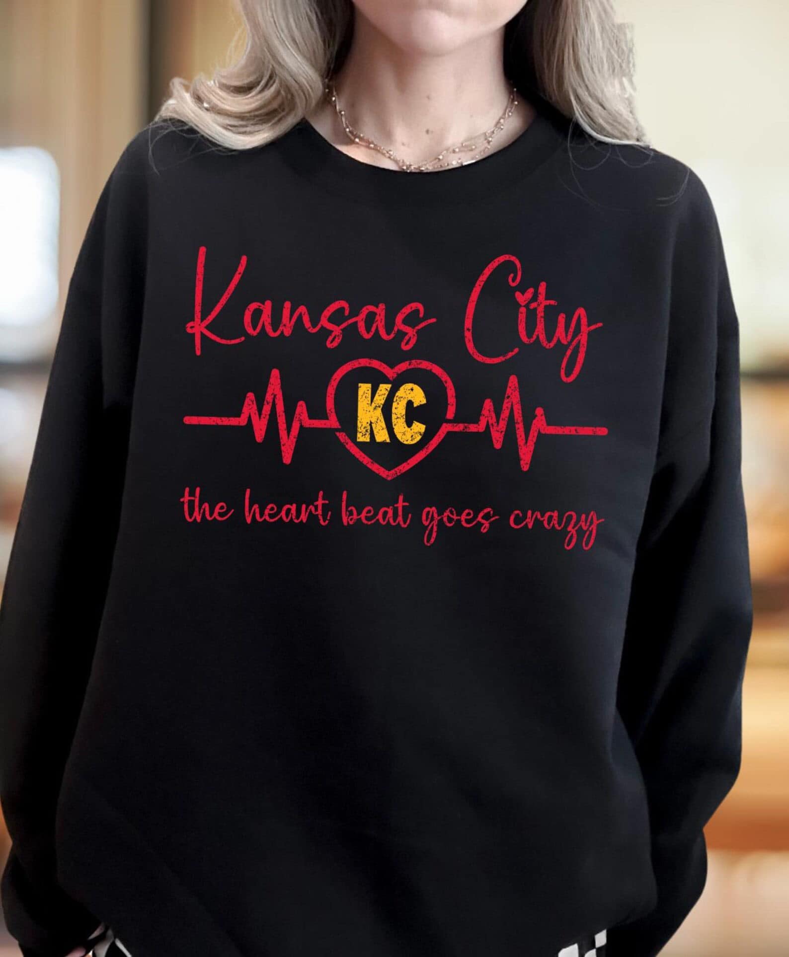 Kansas City The Beat Goes Crazy Black Sweatshirt