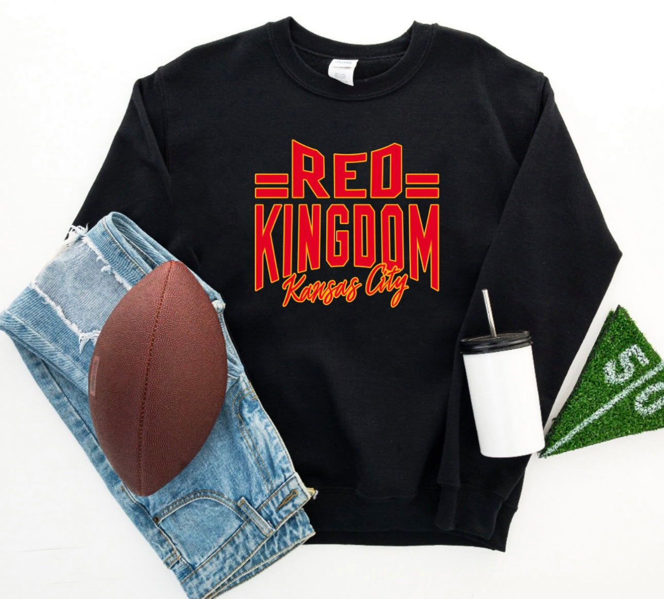 **HALFTIME DEAL** Red Kingdom Lines Kansas City Black Sweatshirt