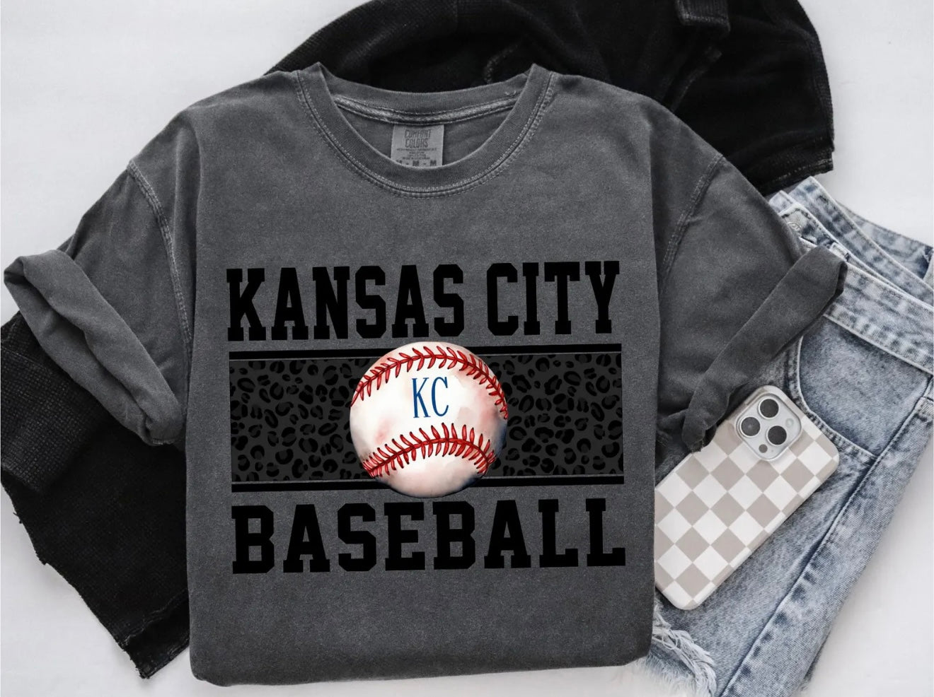 Black Leopard Kansas City Baseball Pepper Tee