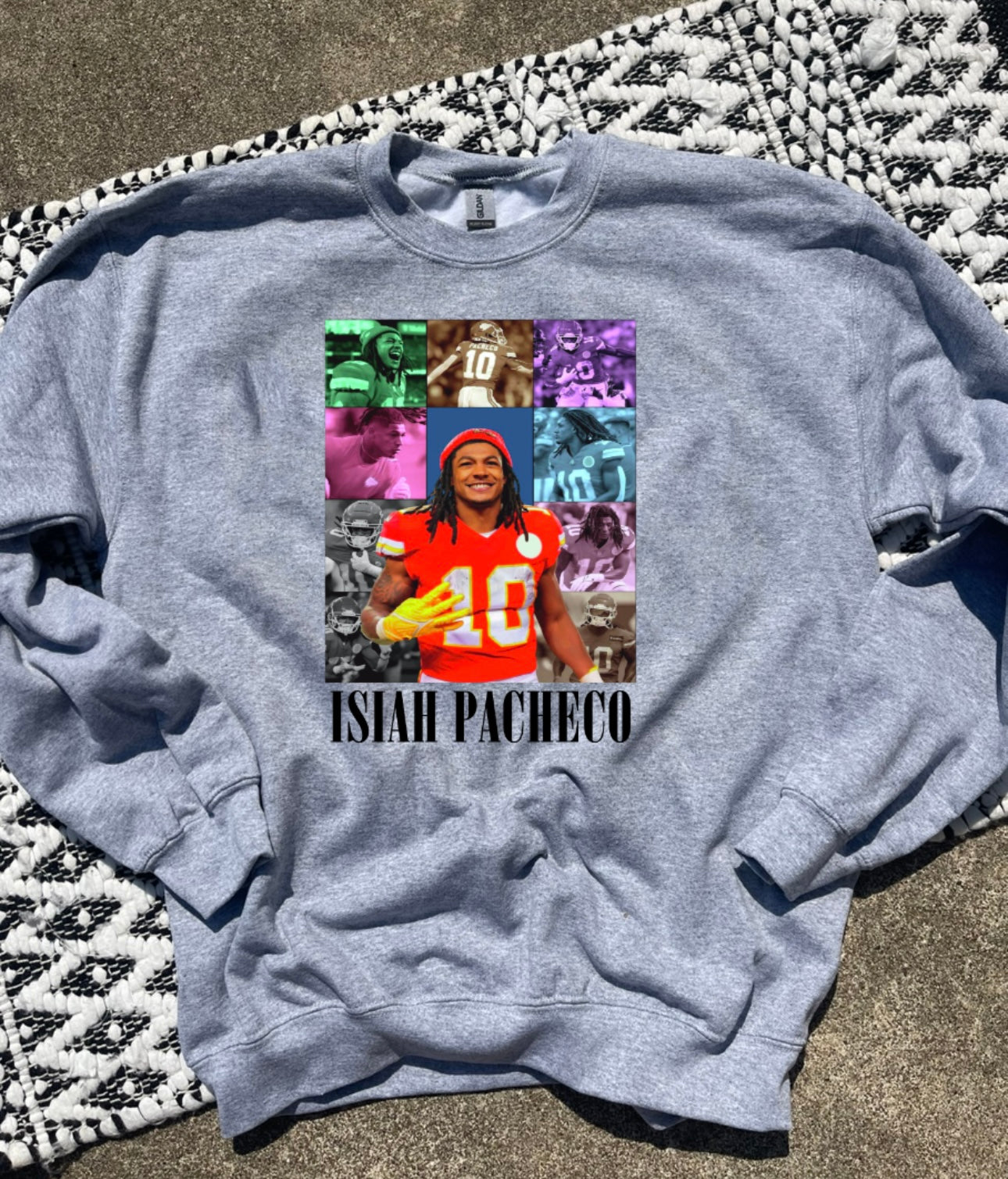 Multi Face Pacheco Black Ink Sports Grey Sweatshirt