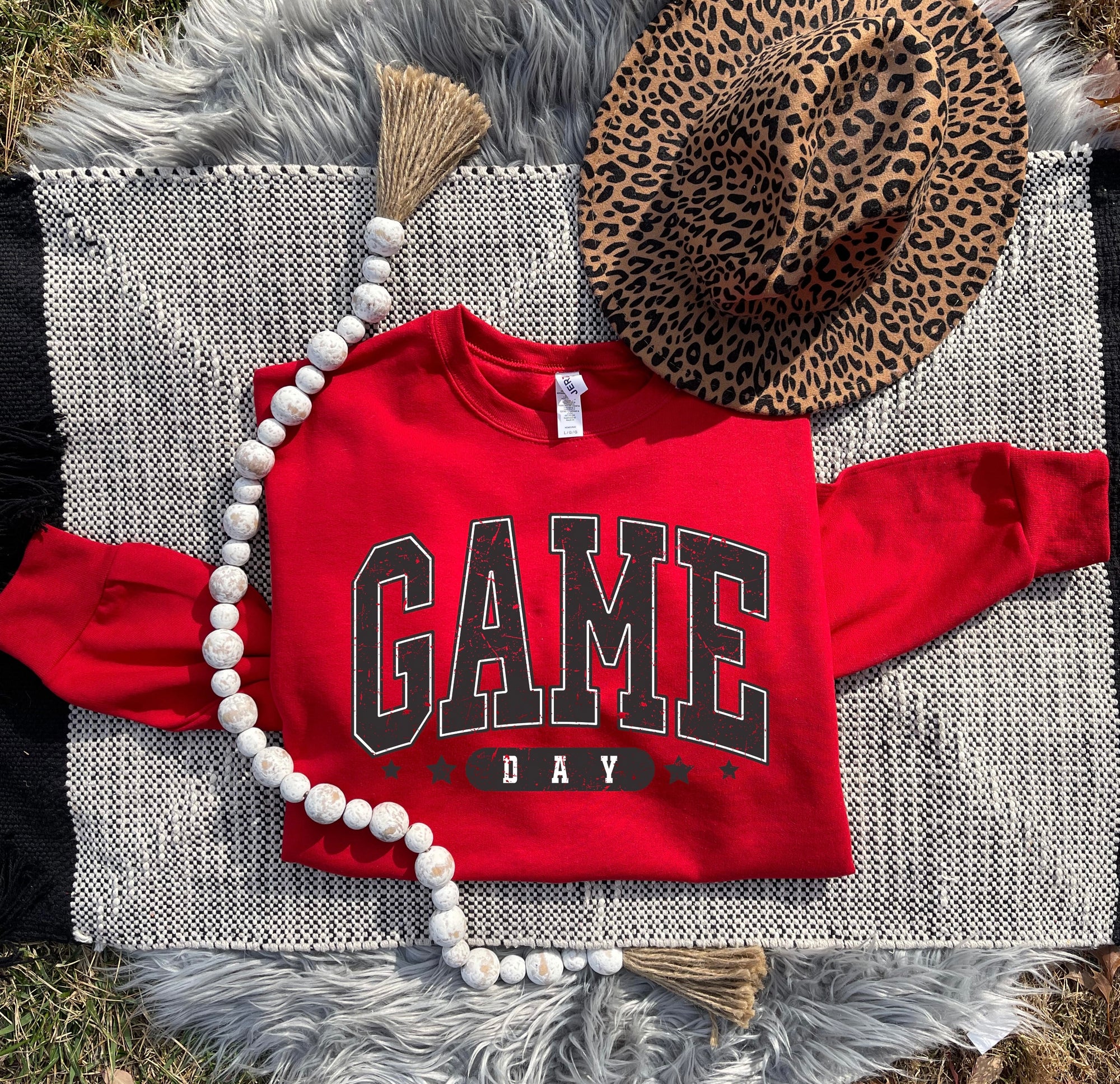 Black Game Day Stars Red Sweatshirt