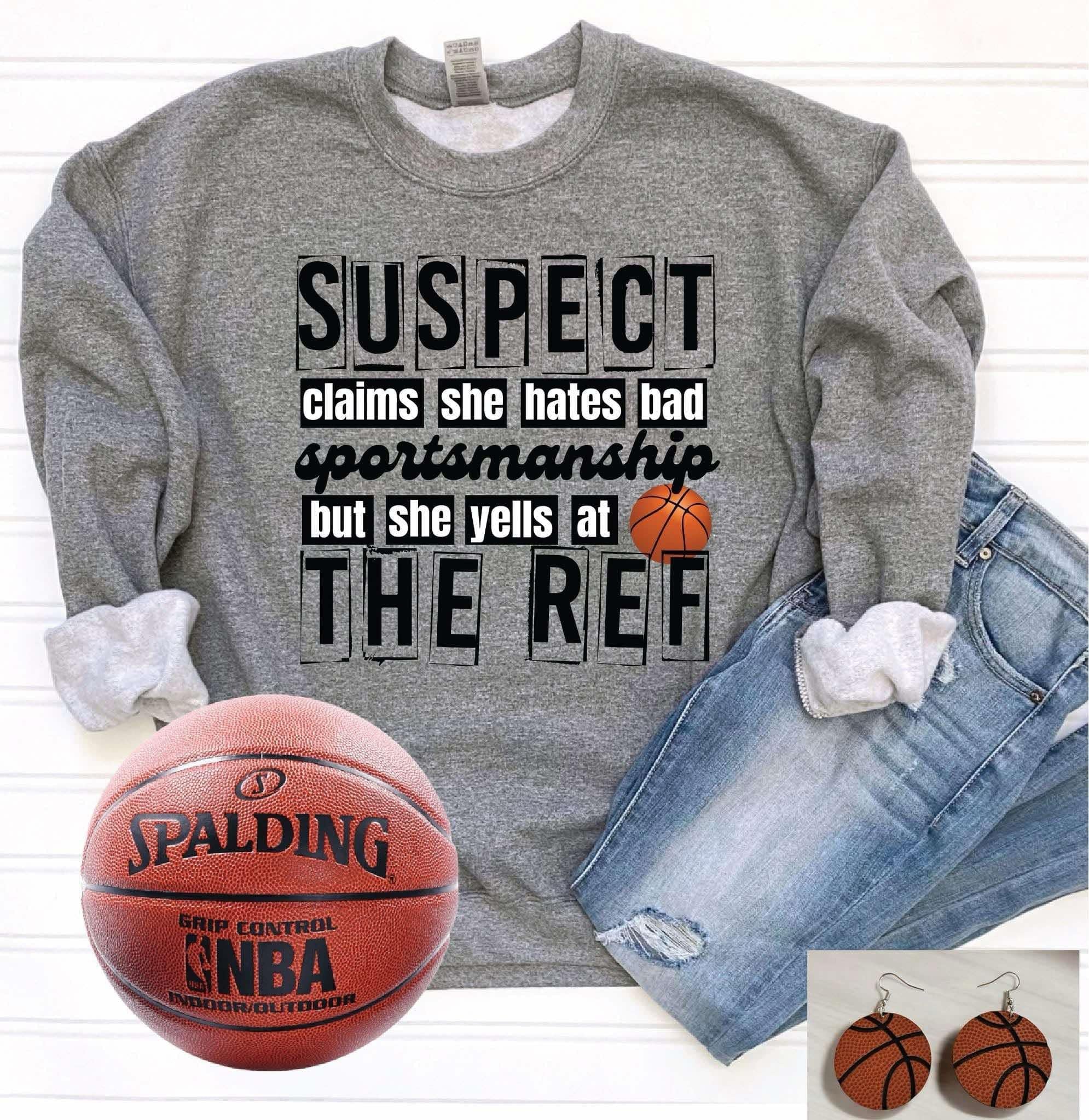 Basketball Suspect Yells At The Ref Heather Graphite Sweatshirt