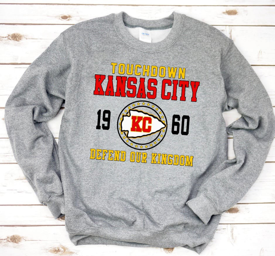 **HALFTIME DEAL** Touchdown Kansas City Defend The Season Sports Grey Sweatshirt